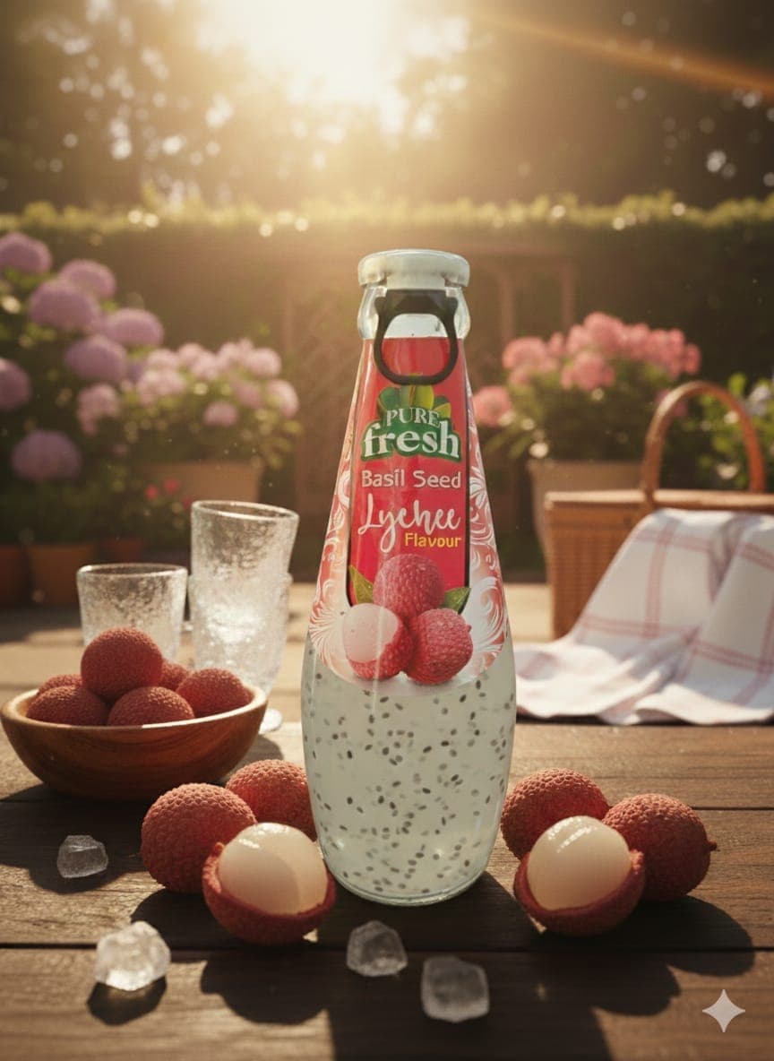 Haidery basil seed drink — lychee flavor