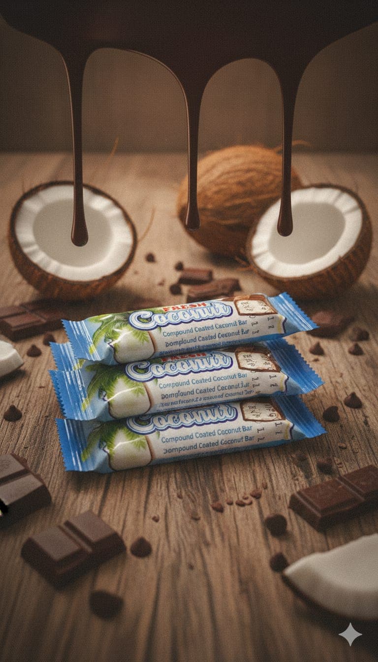 Fresh coconut chocolate bar