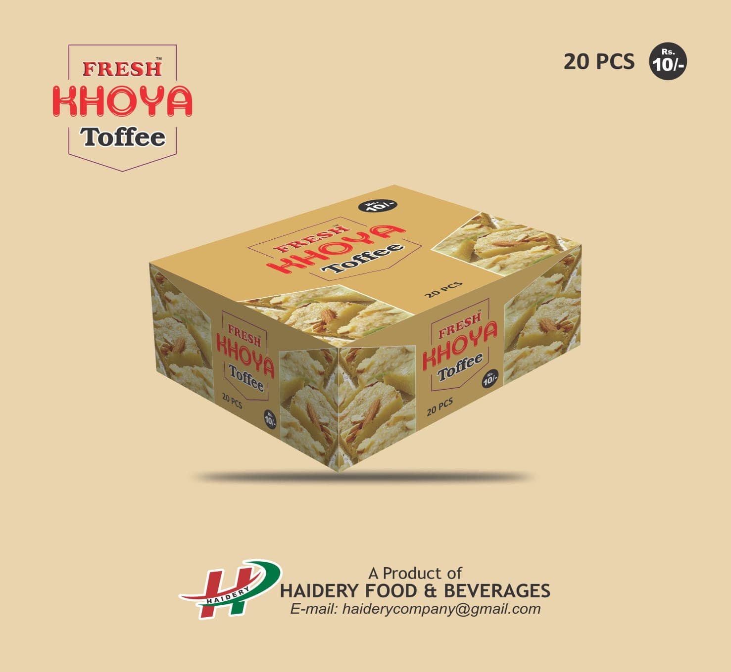 Fresh khoya toffee assorted box by Haidery Foods